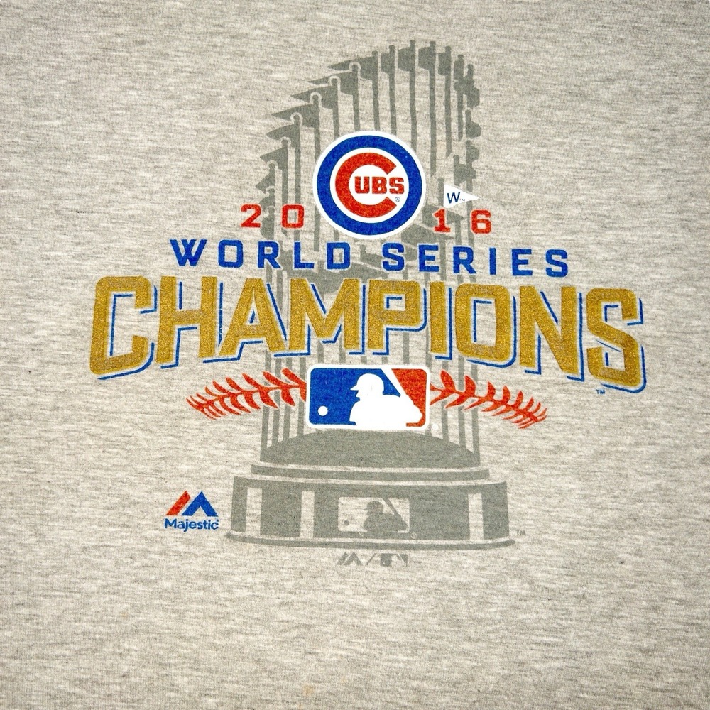 Chicago Cubs 2016 World Series Gray T Shirt Mens‎ Medium MLB Baseball